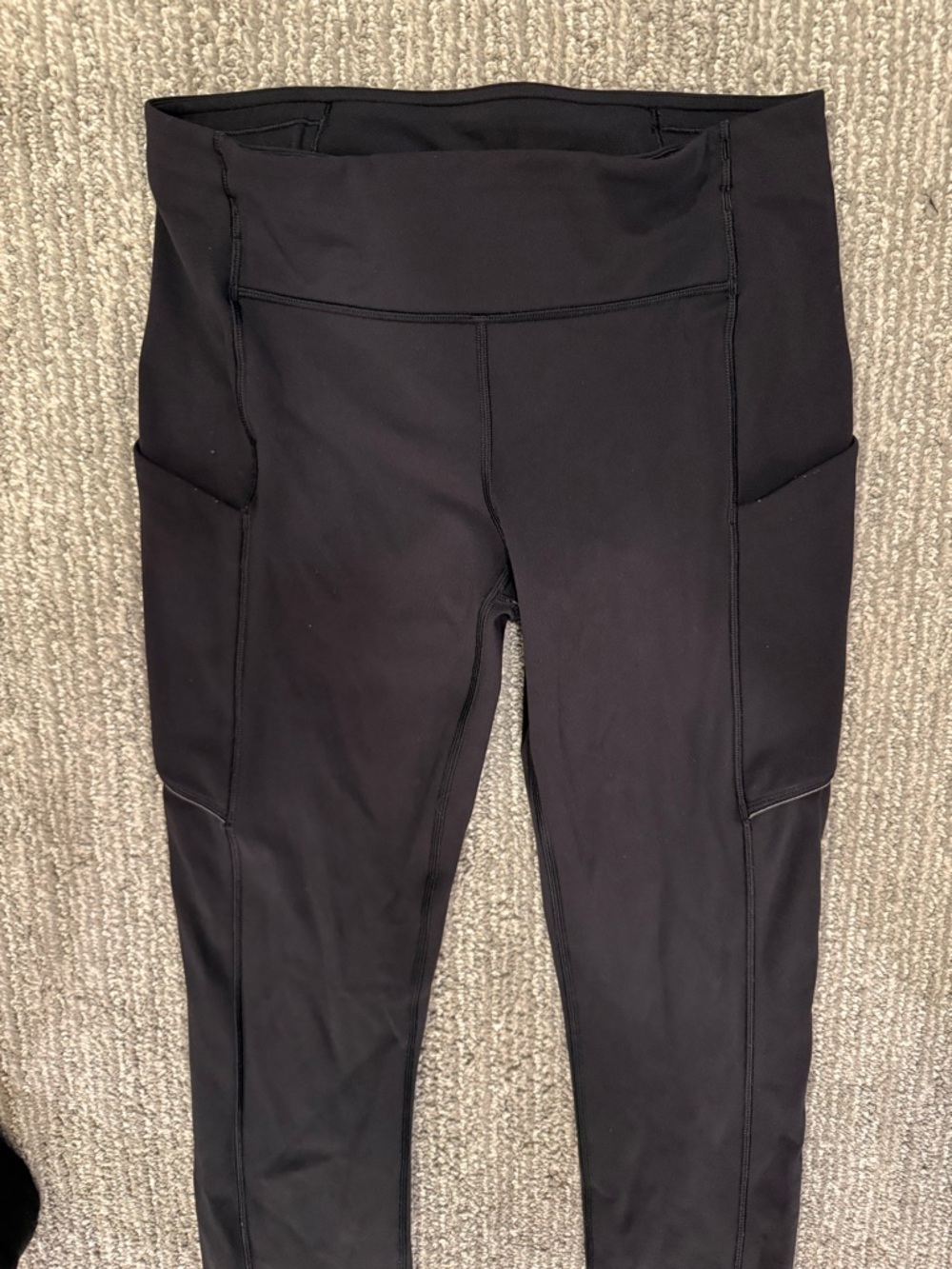 Lululemon High Rise Leggings | Black Side Pocket Athletic | Size 6 - Picture 2 of 5